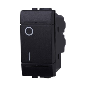 ETTROIT Interruttore Bipolare 0-1 16A Colore Nero Compatibile Con Bticino Living International