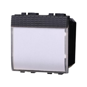 ETTROIT Pulsante Targa Portanome 2P 2M Campanello Colore Nero Compatibile Con Bticino Living International