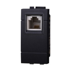 ETTROIT Connettore Telefonica Presa RJ11 Colore Nero Compatibile Con Bticino Living International