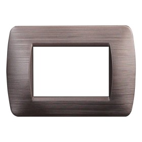 ETTROIT Placca Plastica Serie Space 3P Colore Bronzo Satinato Compatibile Con Bticino Living Light