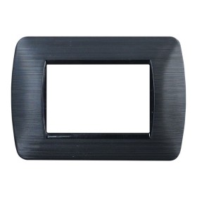 ETTROIT Placca Plastica Serie Space 3P Colore Nero Satinato Compatibile Con Bticino Living Light