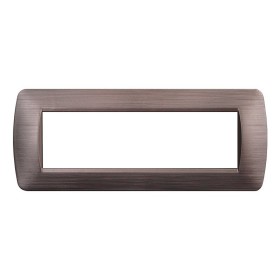 ETTROIT Placca Plastica Serie Space 7P Colore Bronzo Satinato Compatibile Con Bticino Living Light