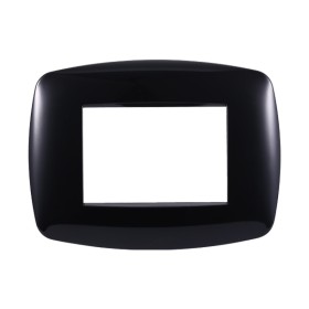 ETTROIT Placca Slim Serie Space 3P Colore Nero Compatibile Con Bticino Living Light