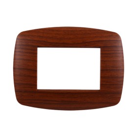 ETTROIT Placca Slim Serie Space 3P Colore Radica Compatibile Con Bticino Living Light
