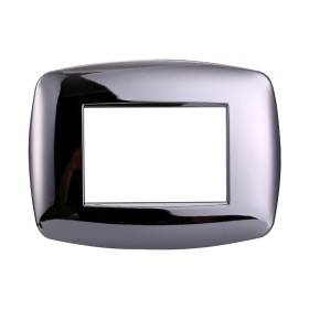 ETTROIT Placca Slim Serie Space 3P Colore Cromato Lucido Compatibile Con Bticino Living Light