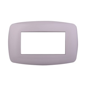 ETTROIT Placca Slim Serie Space 4P Colore Bianco Compatibile Con Bticino Living Light