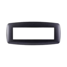 ETTROIT Placca Slim Serie Space 7P Colore Acciaio Scuro Compatibile Con Bticino Living Light