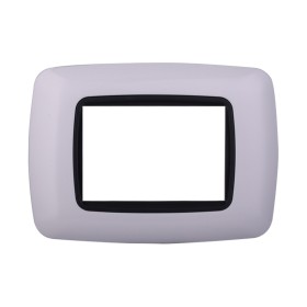 ETTROIT Placca Plastica Bombata Serie Space 3P Colore Bianco Compatibile Con Bticino Living Light