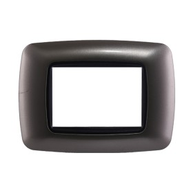 ETTROIT Placca Plastica Bombata Serie Space 3P Colore Titanio Compatibile Con Bticino Living Light