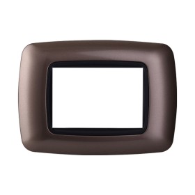 ETTROIT Placca Plastica Bombata Serie Space 3P Colore Bronzo Compatibile Con Bticino Living Light