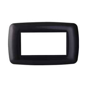 ETTROIT Placca Plastica Bombata Serie Space 4P Colore Acciaio Scuro Compatibile Con Bticino Living Light