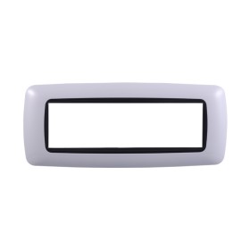 ETTROIT Placca Plastica Bombata Serie Space 7P Colore Bianco Compatibile Con Bticino Living Light