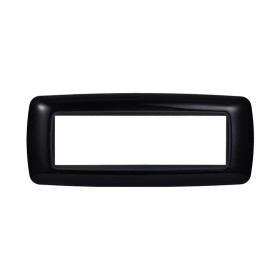 ETTROIT Placca Plastica Bombata Serie Space 7P Colore Nero Compatibile Con Bticino Living Light