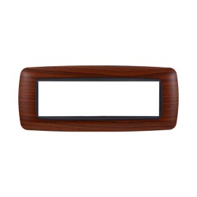 ETTROIT Placca Plastica Bombata Serie Space 7P Colore Radica Compatibile Con Bticino Living Light