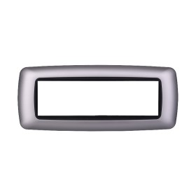 ETTROIT Placca Plastica Bombata Serie Space 7P Colore Silver Compatibile Con Bticino Living Light