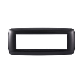 ETTROIT Placca Plastica Bombata Serie Space 7P Colore Acciaio Scuro Compatibile Con Bticino Living Light