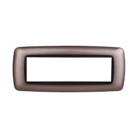 ETTROIT Placca Plastica Bombata Serie Space 7P Colore Bronzo Compatibile Con Bticino Living Light