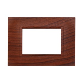 ETTROIT Placca Plastica Quadrata Serie Space 3P Colore Radica Compatibile Con Bticino Living Light
