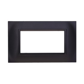 ETTROIT Placca Plastica Quadrata Serie Space 4P Colore Nero Compatibile Con Bticino Living Light