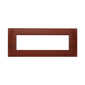 ETTROIT Placca Plastica Quadrata Serie Space 7P Colore Radica Compatibile Con Bticino Living Light