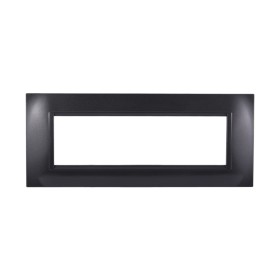 ETTROIT Placca Plastica Quadrata Serie Space 7P Colore Acciaio Scuro Compatibile Con Bticino Living Light