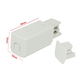 Kit Connettore Alimentazione Destra + Terminale Chiusura Colore Bianco Per Binario Guida Trifase CB40103