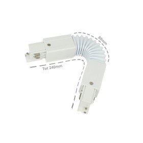 Connettore Giunto Curvabile Forma L Colore Bianco Per Barra Sistema Binario Trifase CB40103