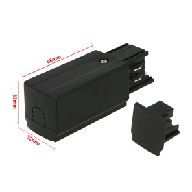 Kit Connettore Alimentazione Destra + Terminale Chiusura Colore Nero Per Binario Guida Trifase CB40203