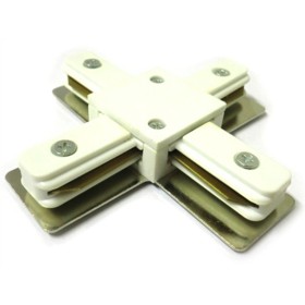 Giunto a X Connettore Per Binario Dei Faretti Led Modello X Colore Bianco Per Mono Fase