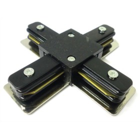Giunto a X Connettore Per Binario Dei Faretti Led Modello X Colore Nero Per Mono Fase