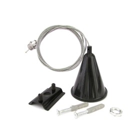 Kit Cavo Sospensione Per Binario Mono Fase Colore Nero Filo 150cm da Un Lato