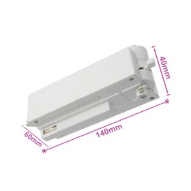 Testa Alimentazione Con Box Led Driver Colore Bianco Per Faro Led Binario Mono Fase CB0070 CB7170 CB7270 CB7370