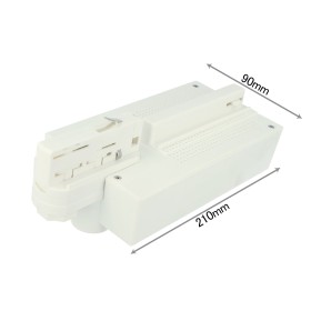 Testa Alimentazione Con Box Led Driver Colore Bianco Per Faro Led Binario Trifase per CB40103