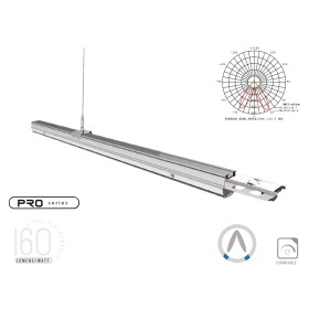 Plafoniera LED Lineare A Sospensione Follow 50W 150cm Doppia Lente Asimmetrica 4000K IP20 Dimmerabile SKU-1365