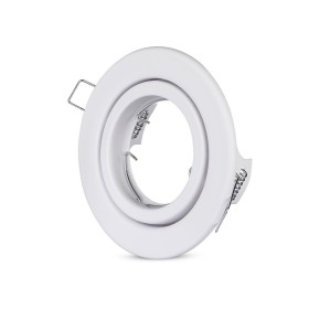 Porta Faretto Led GU10 MR16 Rotondo Con Molla Colore Bianco Orientabile Spotlight Fitting SKU-3469
