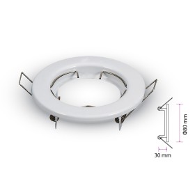 2 PZ Porta Faretti Led GU10 MR16 Rotondo Fisso Con Molla Bianco Spotlight Fitting SKU-6640
