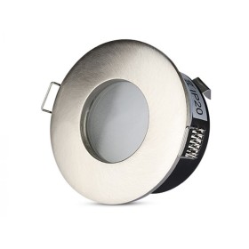 Porta Faretto Led GU10 MR16 Incasso Rotondo Colore Nichel Satinato Impermeabile IP54 SKU-3614