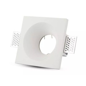Portafaretto Lampada Led GU10 Da Incasso A Scomparsa Corpo Quadrato 120X120mm In Gesso Bianco Verniciabile SKU-3641