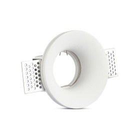 Portafaretto Lampada Led GU10 Da Incasso A Scomparsa Corpo Tondo Diametro 100mm In Gesso Bianco Verniciabile SKU-3697