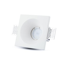 Portafaretto Lampada Led GU10 Da Incasso A Scomparsa Corpo Quadrato 100X100mm In Gesso Bianco Verniciabile SKU-3696