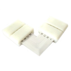 4 PZ Connettore Passo 10mm RGB Forma L per Allungare e Curvare Strip Led RGB e Mono Colore