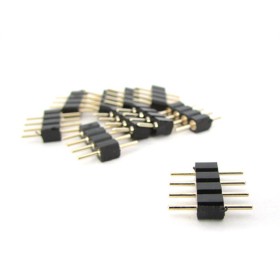 10 PZ Spina Colore Nero Maschio 4 Pin Per Connessione Striscia Led RGB Centralina Controller RGB