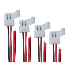 4 PZ Connettore 12mm Per Chiudere Striscia Led Smd 5050 Mono Colore Senza Saldare