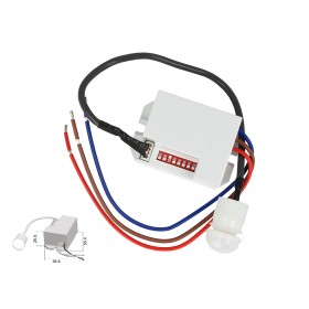 Sensore di Movimento a Infrarossi e Crepuscolare Montaggio Da Incasso Foro 12mm IP20 360 Gradi SKU-5082