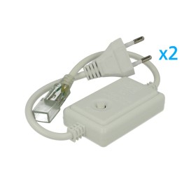 2 PZ Spina Alimentatore Trasformatore Raddrizzatore 2 Pin RGB Passo 6mm Con Bottone Interruttore On/Off Controller 8 Programmi Per Striscia Led Monocolore 220V