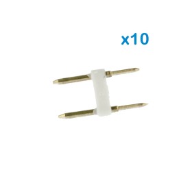 10 PZ Spina Da 2 Pin Passo 9mm Per Connessione Bobina Striscia Led Mono Colore Da 220V Con Alimentatore Trasformatore Raddrizzatore
