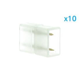 10 PZ Connettore Da 2 Pin Passo 9mm Per Unire e Allungare Bobina Led 220V Mono Colore