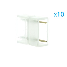 10 PZ Connettore Da 2 Pin Passo 13,5mm Per Unire e Allungare Bobina Led 220V Mono Colore