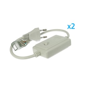 2 PZ Spina Alimentatore Trasformatore Raddrizzatore 4 Pin Passo 9mm Per Bobina Led RGB 220V Con Bottone Interruttore Mini Controller 8 Programmi
