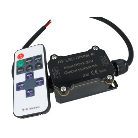 Led Dimmer PWM 12V 24V 8A Impermeabile IP65 Con Telecomando RF Wireless RF161